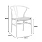 Καρέκλα Wishbone pakoworld rubberwood-σχοινί σε λευκή απόχρωση 53.5x57x74εκ