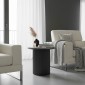 Βοηθητικό τραπέζι Dovel pakoworld mdf σε μαύρη απόχρωση Φ50x45εκ