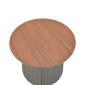 Τραπέζι σαλονιού Dovel pakoworld mdf σε καρυδί-μαυρη απόχρωση Φ70x40εκ