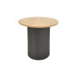 Βοηθητικό τραπέζι Dovel pakoworld mdf σε sonoma -μαύρη απόχρωση Φ50x45εκ