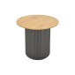 Βοηθητικό τραπέζι Dovel pakoworld mdf σε sonoma -μαύρη απόχρωση Φ50x45εκ