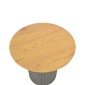 Βοηθητικό τραπέζι Dovel pakoworld mdf σε sonoma -μαύρη απόχρωση Φ50x45εκ