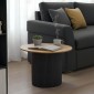 Τραπέζι σαλονιού Dovel pakoworld mdf σε sonoma-μαυρη απόχρωση Φ70x40εκ