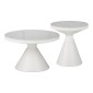 Βοηθητικά τραπέζια Coozlin Inart sintered stone σε απόχρωση λευκό μαρμάρου με λευκό μέταλλο