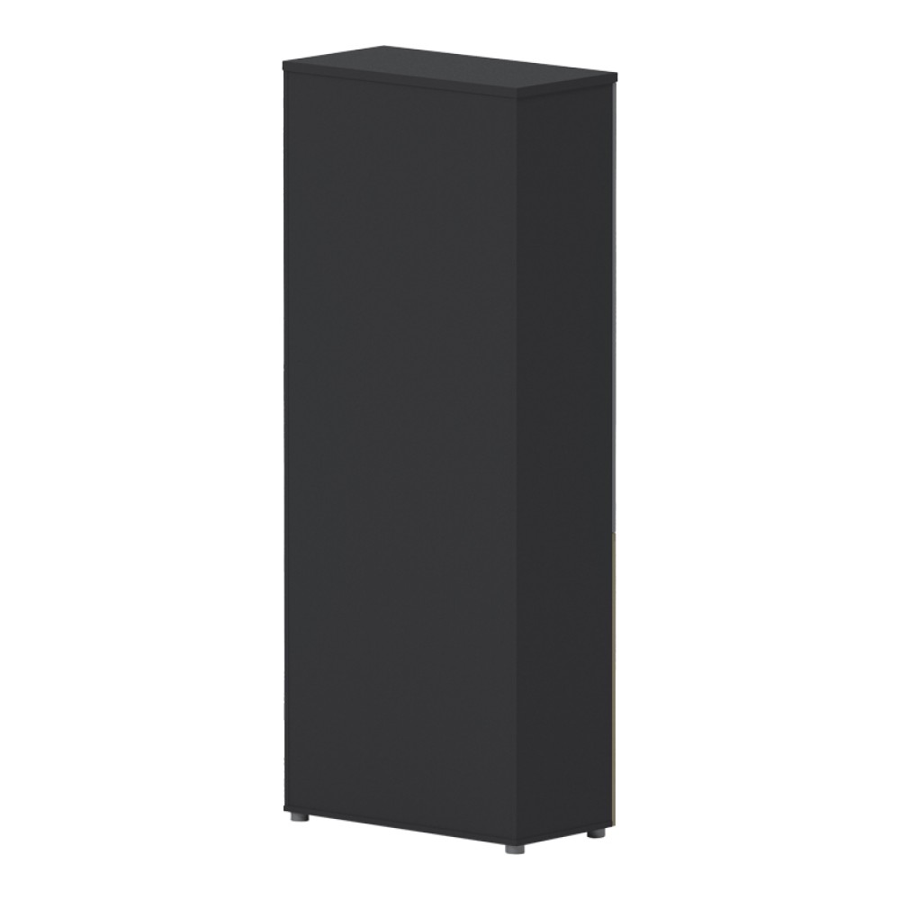 Ντουλάπα γραφείου επαγγελματική με γυάλινες πόρτες Lotus pakoworld σε φυσική-ανθρακί απόχρωση 80x40x200εκ