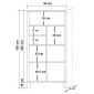 Βιβλιοθήκη PWF-0181-7 σε χρώμα πεύκου 80x36x155εκ