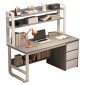 Γραφείο Soco pakoworld με ραφιέρα-MDF γκρι-λευκό 120x50x144εκ