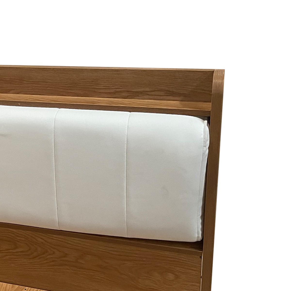 Κρεβάτι Frankly pakoworld διπλό oak-λευκό pu 150x200εκ