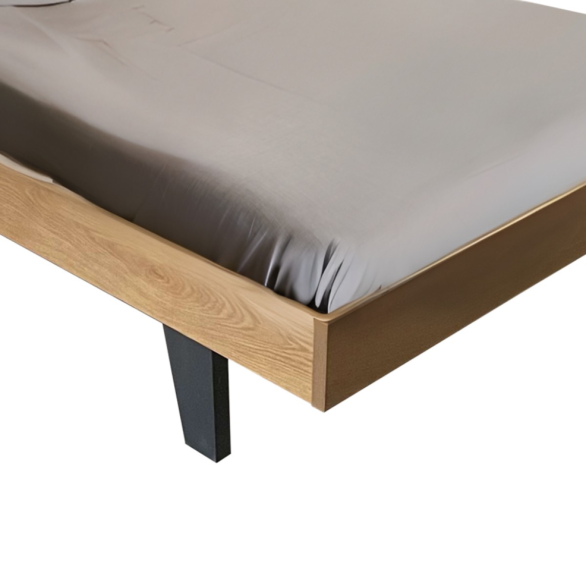 Κρεβάτι Frankly pakoworld διπλό oak-λευκό pu 150x200εκ