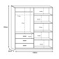 Ντουλάπα Sonlen pakoworld σε καρυδί-ανθρακί απόχρωση 160x52x195εκ