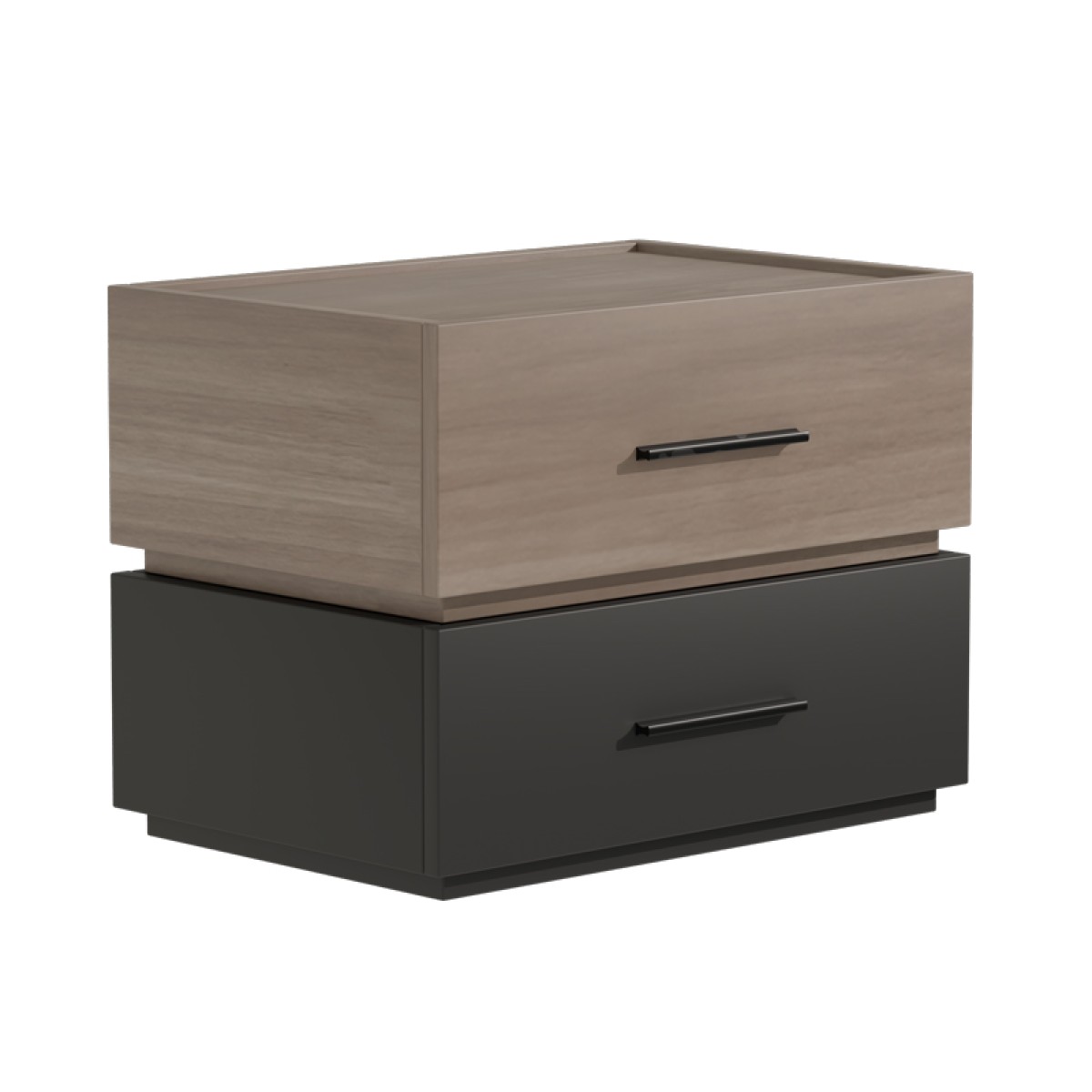 Κομοδίνο Sonlen pakoworld mdf σε sonoma-ανθρακί απόχρωση 60x40x44.5εκ