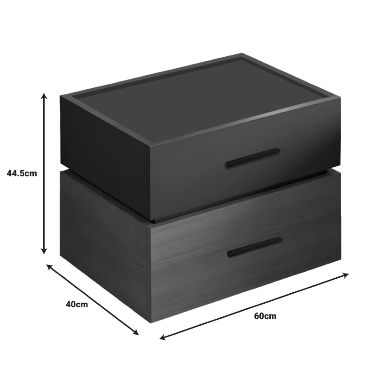 Κομοδίνο Sonlen pakoworld mdf σε sonoma-ανθρακί απόχρωση 60x40x44.5εκ