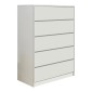Συρταριέρα Kuanger pakoworld mdf σε λευκή απόχρωση 80x40x109εκ