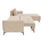 Kαναπές κρεβάτι τριθέσιος αναστρέψιμος Settee pakoworld ύφασμα με αποθηκευτικό χώρο σε μπεζ απόχρωση 286x204x93εκ