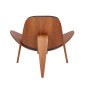 Πολυθρόνα Vilma pakoworld PU μαύρο- plywood καρυδί 90x73x75εκ