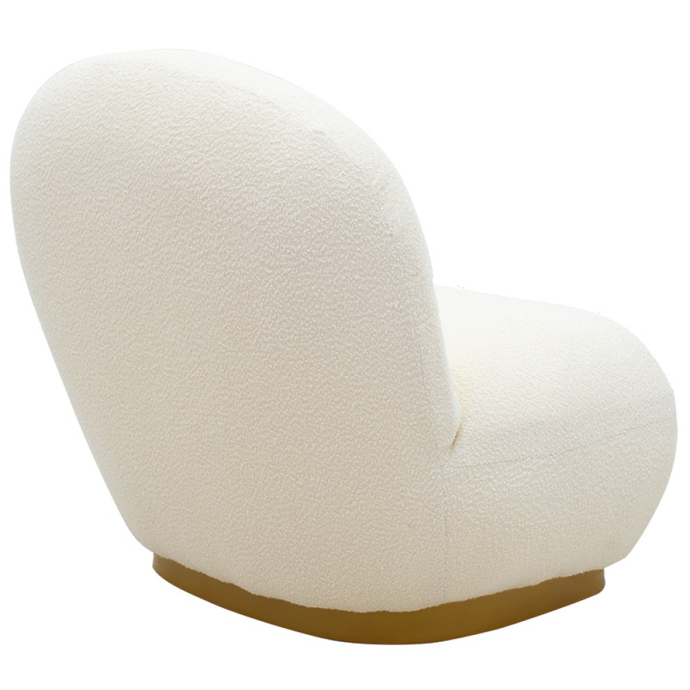 Πολυθρόνα Rosalie pakoworld ύφασμα μπουκλέ cream-χρυσό 85x82x77εκ