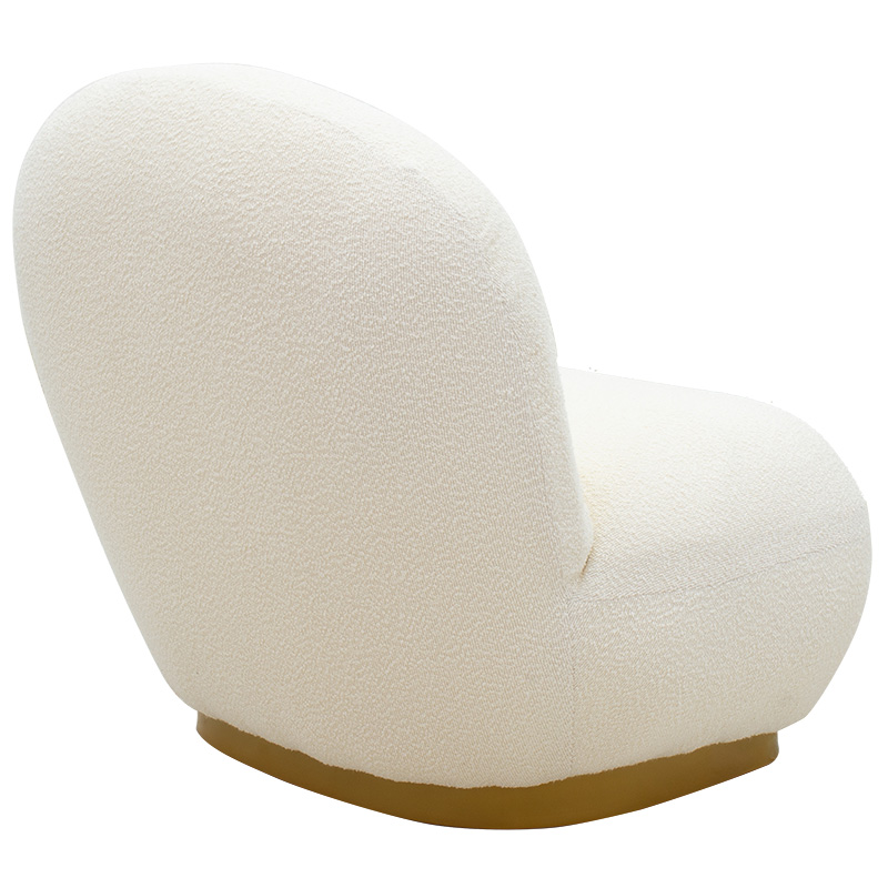 Πολυθρόνα Rosalie pakoworld ύφασμα μπουκλέ cream-χρυσό 85x82x77εκ