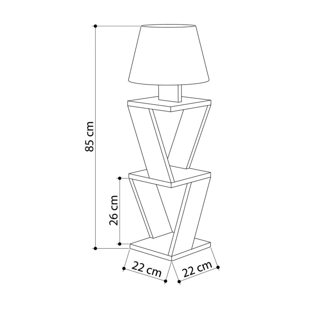 Φωτιστικό δαπέδου PWL-1231 pakoworld Ε27 λευκό 22x22x85εκ