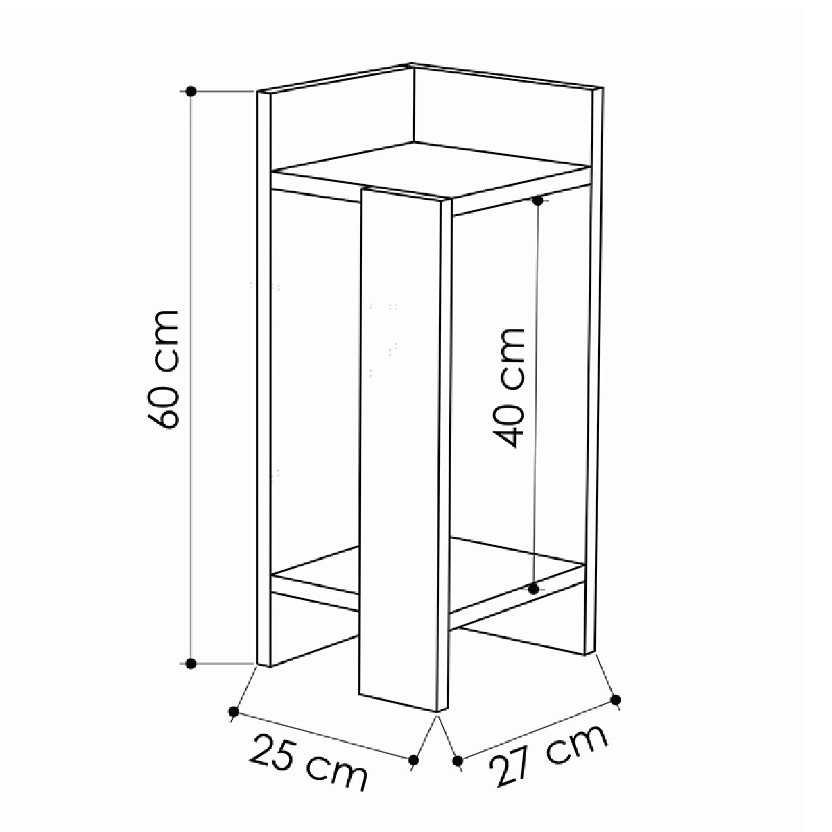 Κομοδίνο Immerse pakoworld σετ 2 τμχ. λευκό 27x25x60εκ