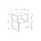 Κομοδίνο Johana pakoworld μαύρο-λευκό 45x40x50εκ