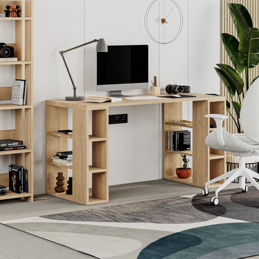 Γραφείο Colmar pakoworld σε oak απόχρωση 140x60x75εκ