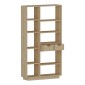 Βιβλιοθήκη με συρτάρια Dakin pakoworld σε oak απόχρωση 80x25x190εκ