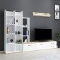 Σύνθετο σαλονιού Leman pakoworld σε λευκή-oak απόχρωση 240x35x154εκ