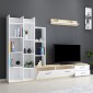 Σύνθετο σαλονιού Leman pakoworld σε λευκή-oak απόχρωση 240x35x154εκ