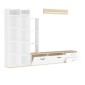 Σύνθετο σαλονιού Leman pakoworld σε λευκή-oak απόχρωση 240x35x154εκ