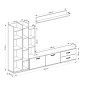 Σύνθετο σαλονιού Leman pakoworld σε λευκή-oak απόχρωση 240x35x154εκ
