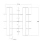 Βιβλιοθήκη Yotek pakoworld σε καρυδί απόχρωση 120x23x120εκ
