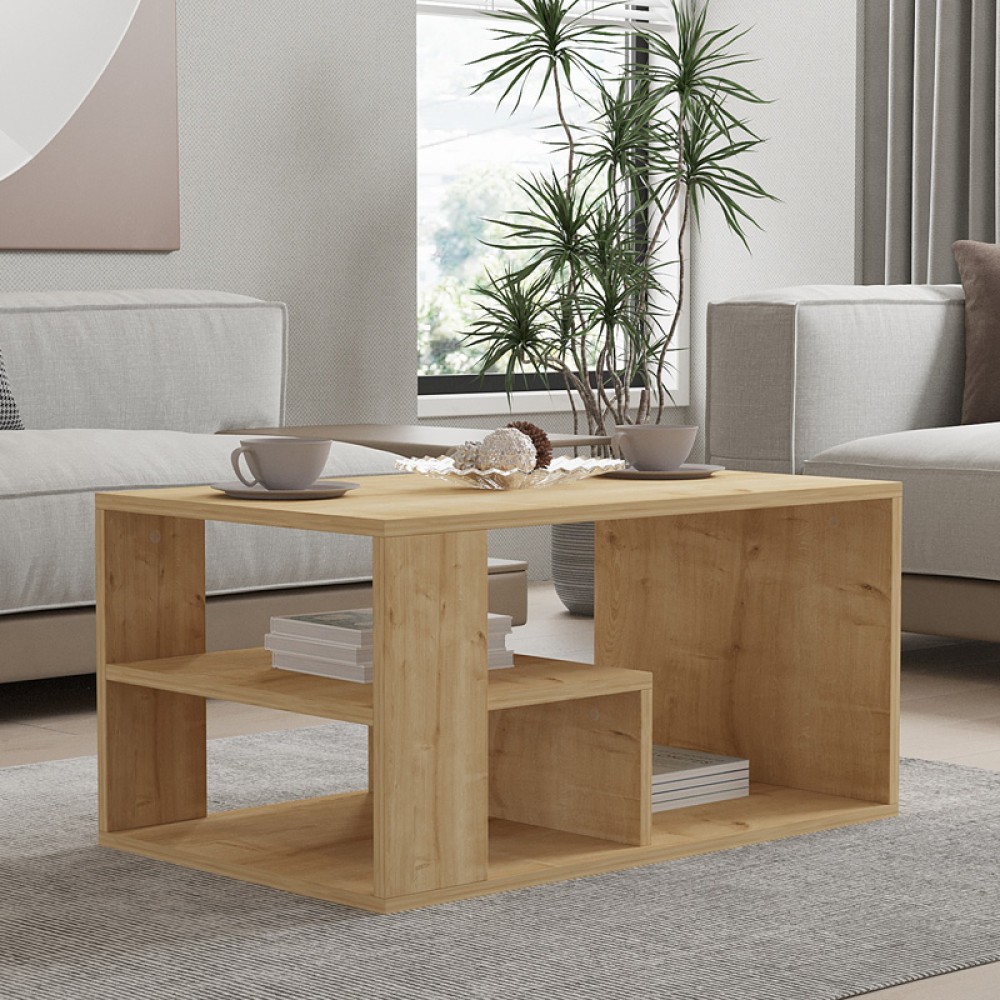 Τραπέζι σαλονιού Sobu pakoworld σε oak απόχρωση 80x50x40εκ