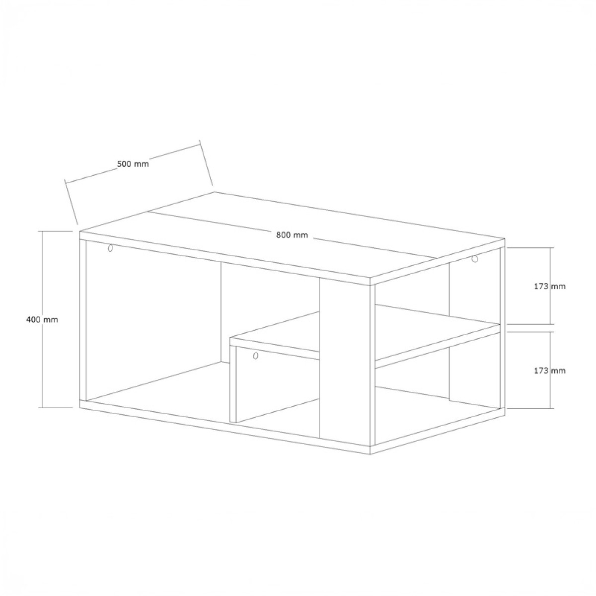 Τραπέζι σαλονιού Sobu pakoworld σε oak απόχρωση 80x50x40εκ