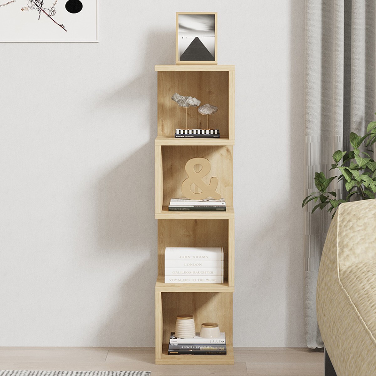 Ραφιέρα επιδαπέδια Pratel pakoworld σε oak απόχρωση 25x27x95εκ