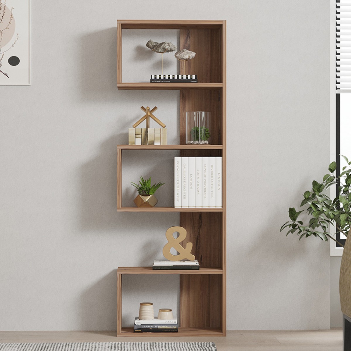 Βιβλιοθήκη Cascade pakoworld σε sonoma  απόχρωση 51.8x22x150εκ