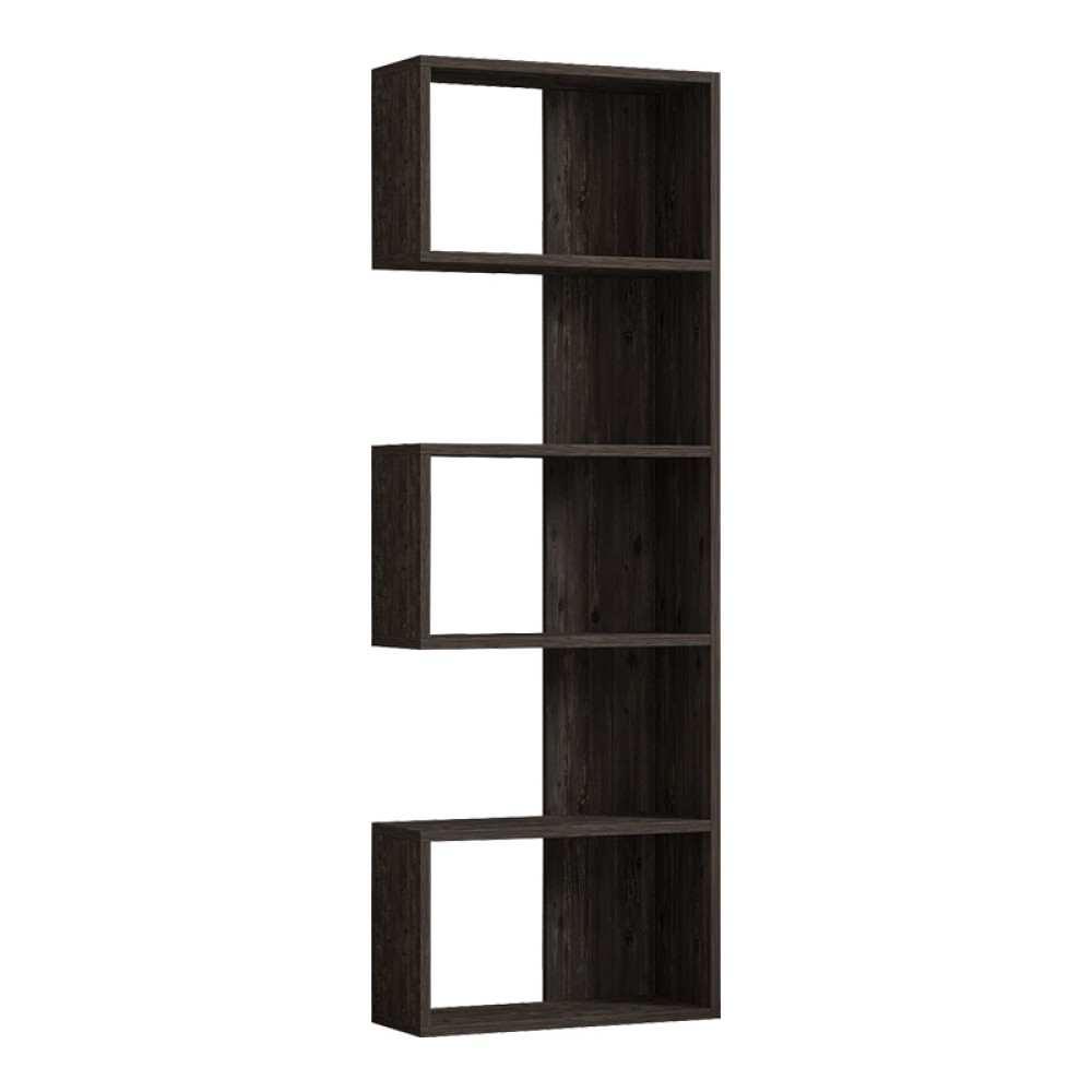 Βιβλιοθήκη Cascade pakoworld σε σκούρο καρυδί απόχρωση 51.8x22x150εκ