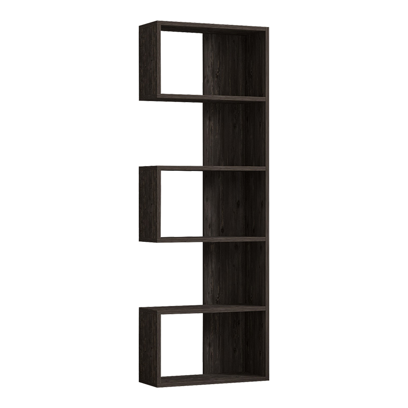 Βιβλιοθήκη Cascade pakoworld σε σκούρο καρυδί απόχρωση 51.8x22x150εκ