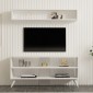 Σύνθετο σαλονιού Prestige pakoworld σε λευκή απόχρωση 120x29,6x50εκ