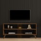 Έπιπλο τηλεόρασης Prestige pakoworld σε καρυδί απόχρωση 120x29,6x50εκ