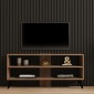 Έπιπλο τηλεόρασης Prestige pakoworld σε sonoma απόχρωση 120x29,6x50εκ