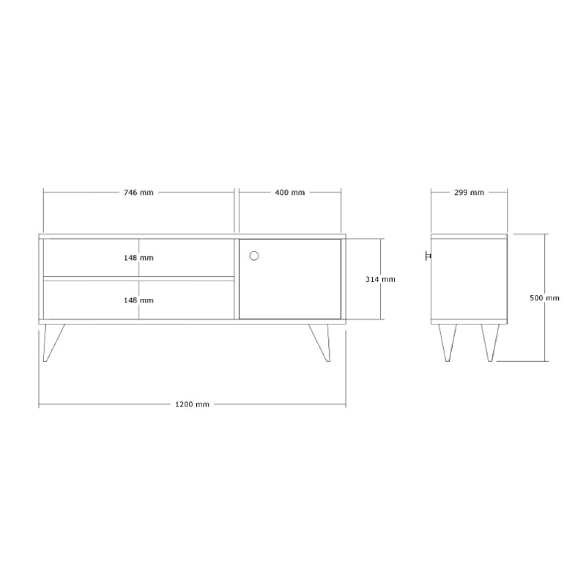 Έπιπλο τηλεόρασης Wison pakoworld σε oak απόχρωση 120x29x50εκ