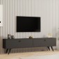 Έπιπλο τηλεόρασης Jate pakoworld σε ανθρακί απόχρωση 160x25x40εκ
