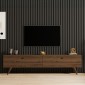 Έπιπλο τηλεόρασης Jate pakoworld σε καρυδί απόχρωση 160x25x40εκ