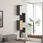 Ραφιέρα τοίχου Kongo pakoworld σε oak- ανθρακί απόχρωση 44x20x159εκ