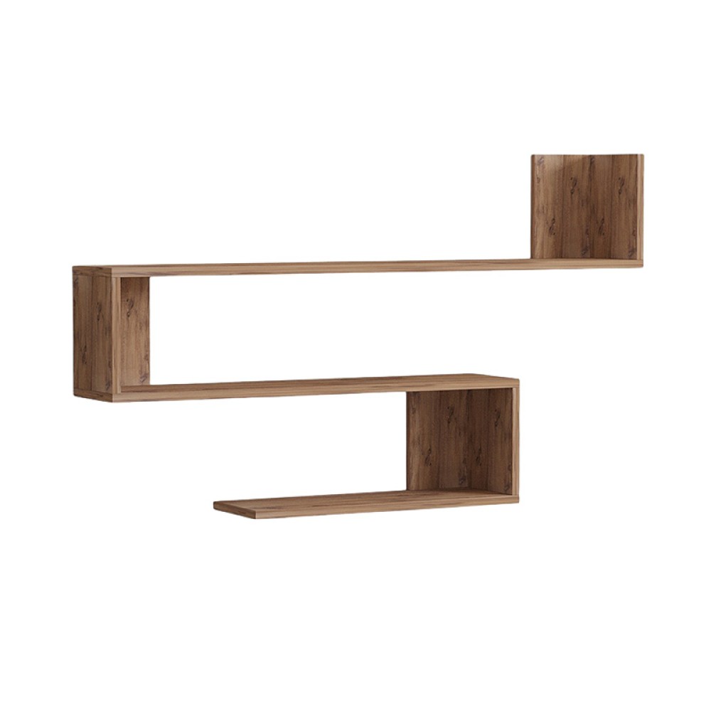Ραφιέρα τοίχου Zeta pakoworld σε sonoma απόχρωση 120x20x71εκ