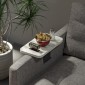 Βοηθητικό τραπεζάκι Linea I pakoworld σε γκρι όψη μαρμάρου  με μαύρα μεταλλικά πόδια 20x35x10εκ