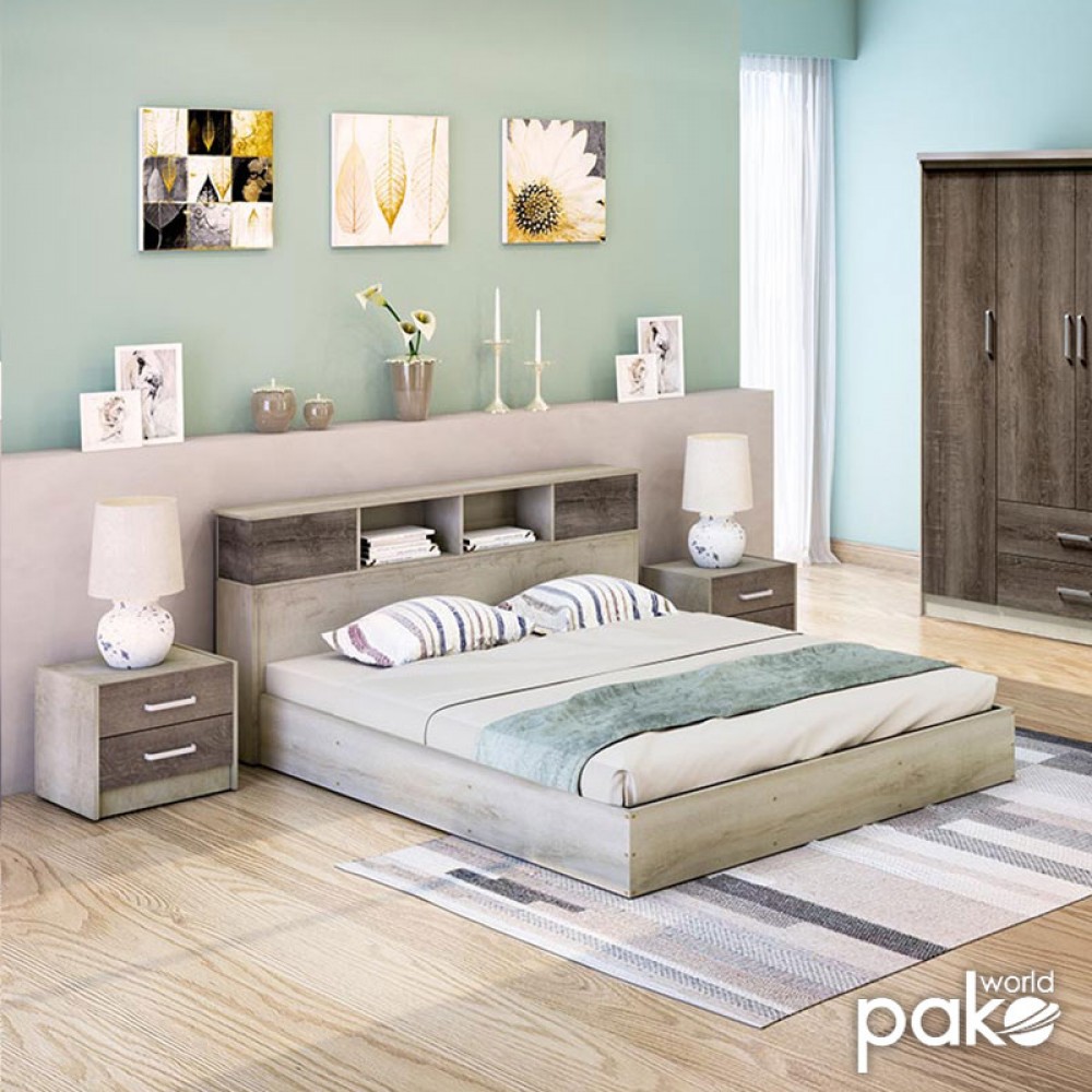 Κρεβάτι OLYMPUS pakoworld χρώμα castillo-toro 160x200εκ