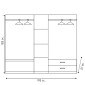 Ντουλάπα ρούχων πεντάφυλλη OLYMPUS pakoworld χρώμα wenge 198x57x183εκ