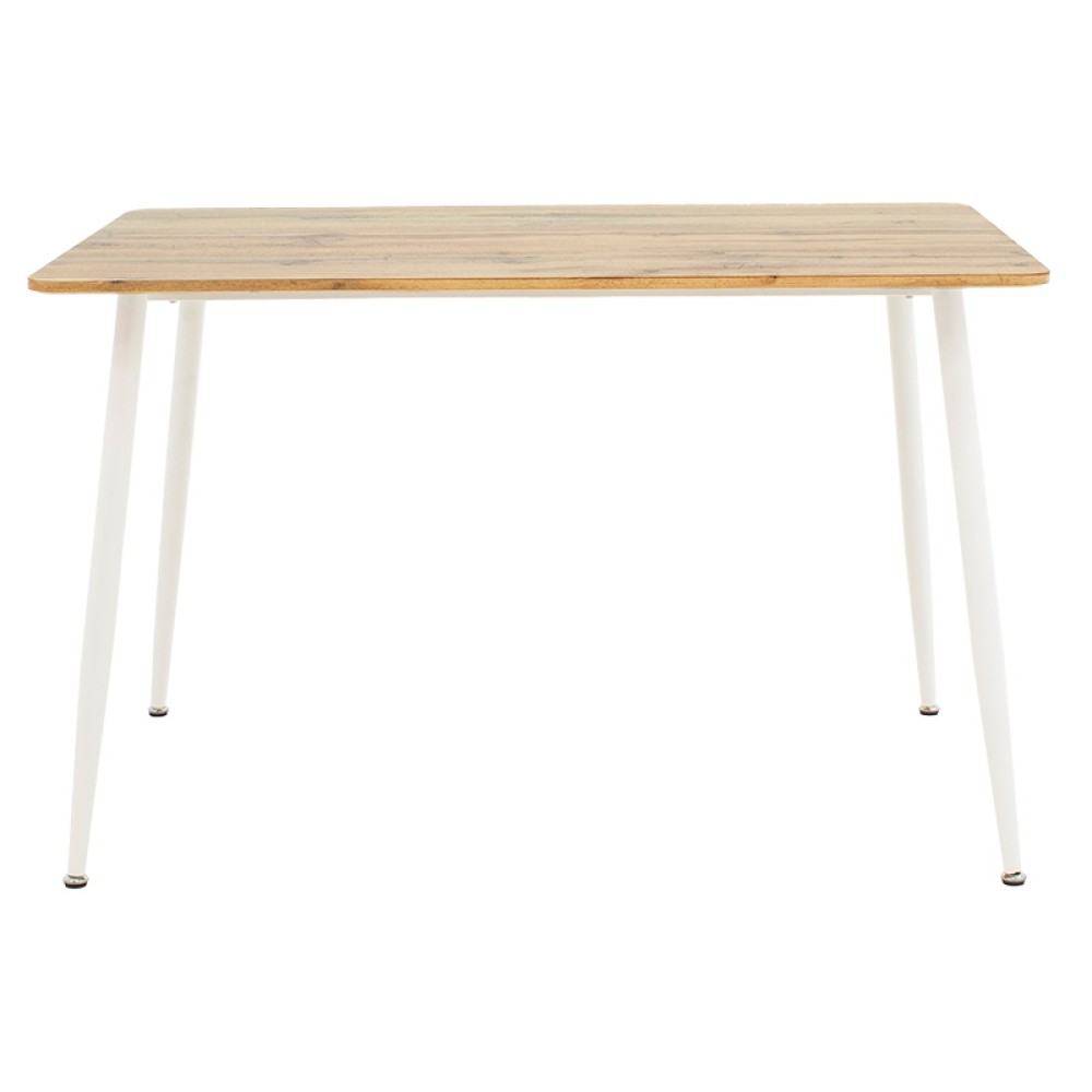 Τραπέζι Cuba pakoworld MDF sonoma-λευκό 120x80x75εκ