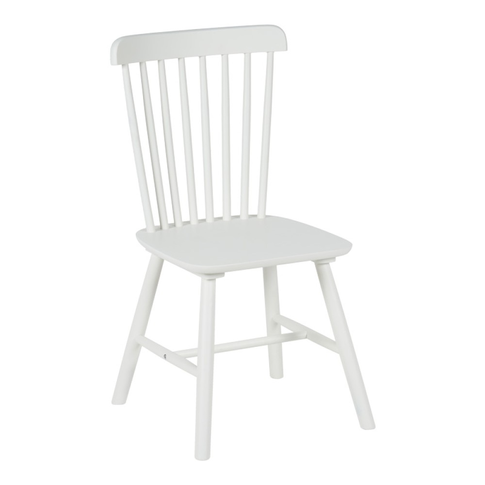 Καρέκλα Melia pakoworld rubberwood σε λευκή απόχρωση 45x51x87εκ